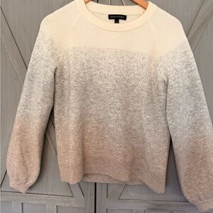 Banana Republic Women's Sweater in Cream and Gray Ombre